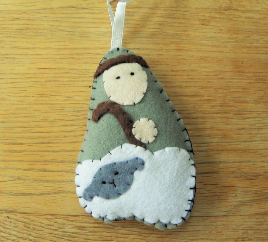 Nativity Shepherd Felt Handmade Christmas Tree Decoration Ornament