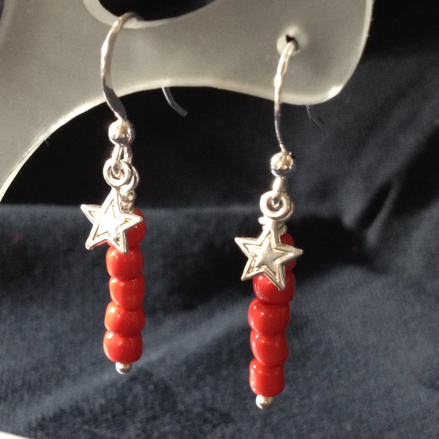 Coral charm earrings