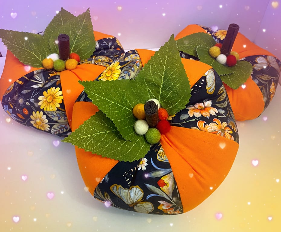 Fabric Pumpkins, Halloween Decor, Autumn Decoration 