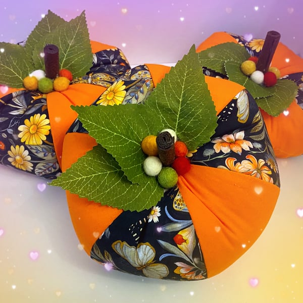 Fabric Pumpkins, Halloween Decor, Autumn Decoration 