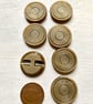7 round brown coat buttons 3cm diameter  - Image 2