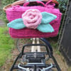 SALE- Saddle tool bag - raspberry and rose pink