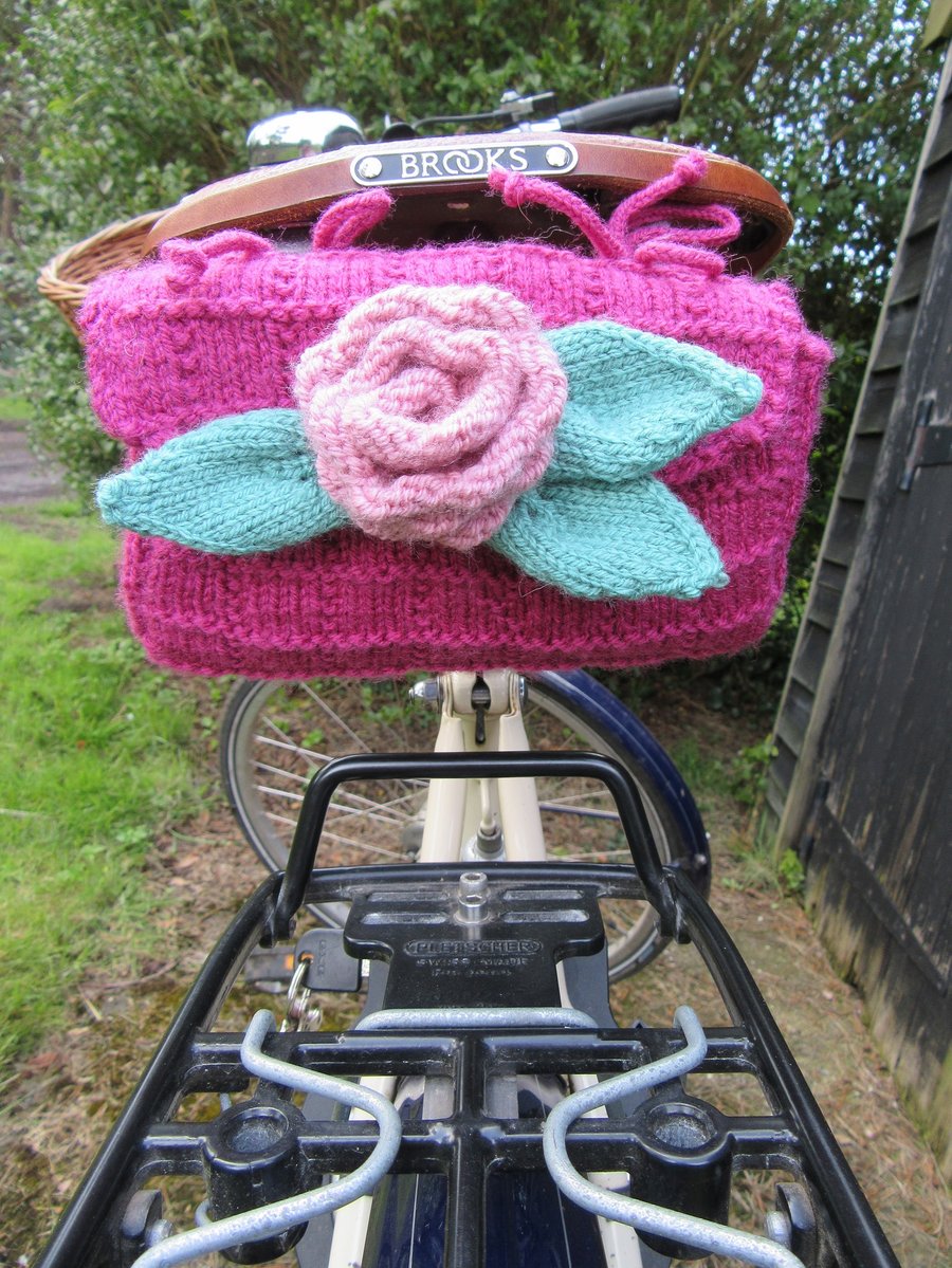 SALE- Saddle tool bag - raspberry and rose pink