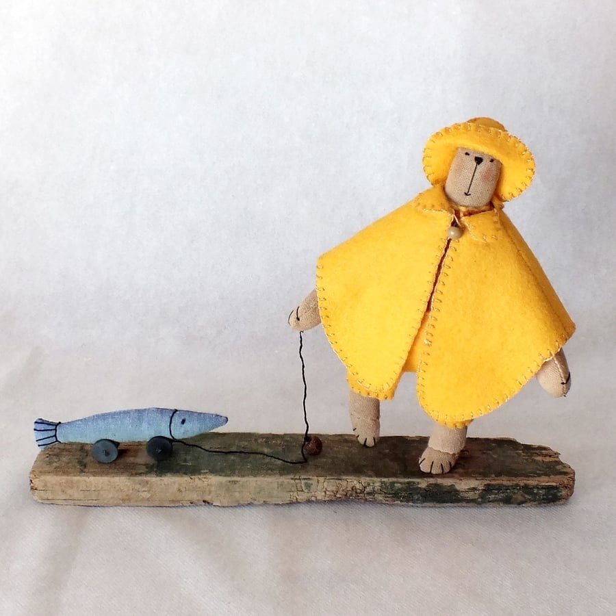Beryl Bear and the Fisherman's Friend soft sculpture