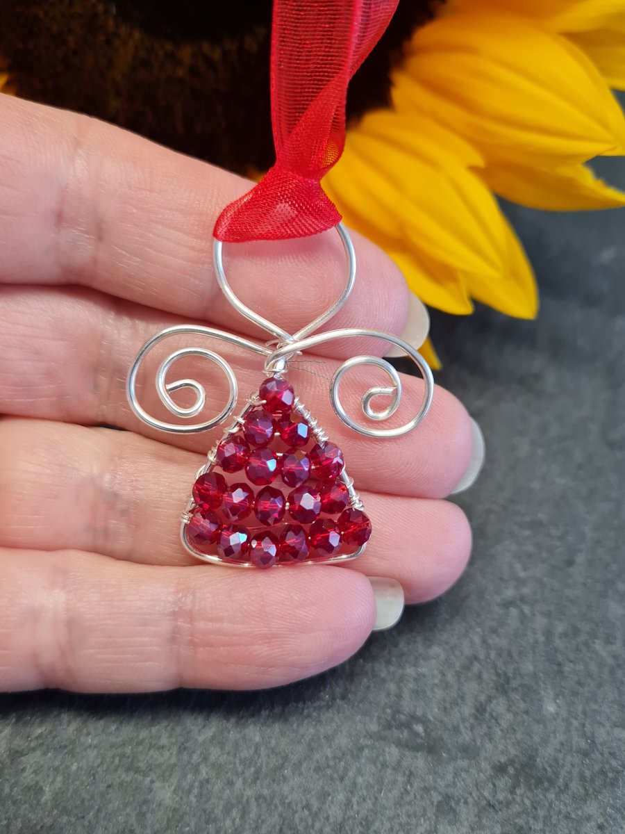 Seconds Sunday - Wire wrapped Angel Decoration with crystals