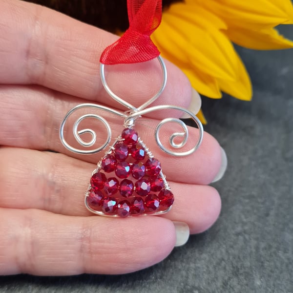 Seconds Sunday - Wire wrapped Angel Decoration with crystals