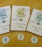 Hot Air Balloon Notelet Set x 6 with Envelopes and Stickers - Personalised  - Image 1