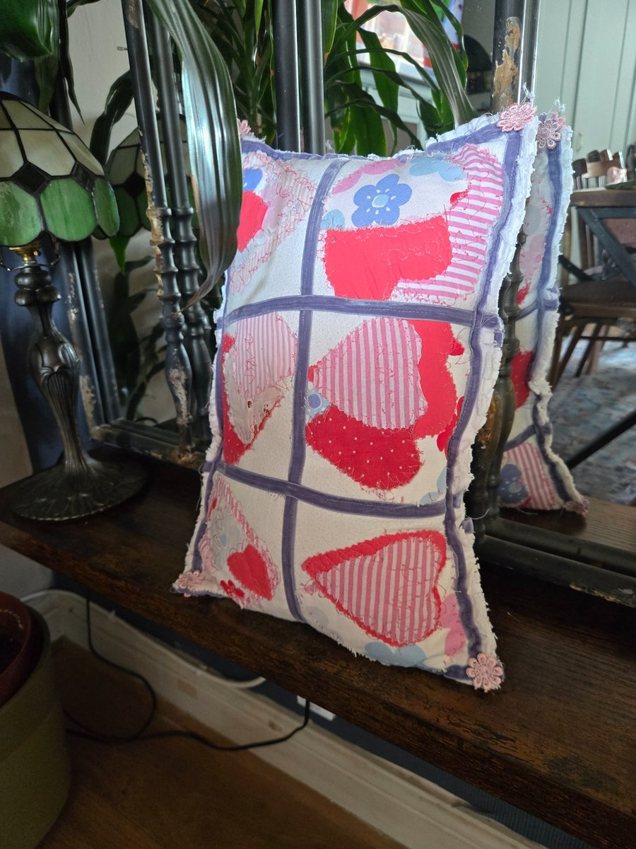 Pretty, hand made .shabby chic cushion