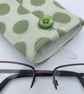 Sunglasses, glasses case, pouch, cream with large green dots - Image 3