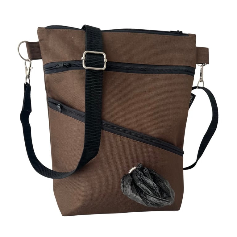 Dog walking bags, waterproof Brown