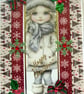 Hand Crafted Decoupage Chistmas Card - Happy Christmas (3201) Young Girl