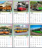 2027 Calendar Trams A4 Size Wall Hanging 