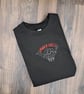 Handmade Embroidered Halloween Sweatshirt - Minimalist Skeleton Hand Cosy Spooky - Image 1