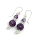 Sale - Purple Jasper and Crystal Earrings - Image 2