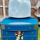 Upcycled Vintage Dressing Table with Mirror – Peacock Blue Vanity Unit