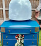 Upcycled Vintage Dressing Table with Mirror – Peacock Blue Vanity Unit