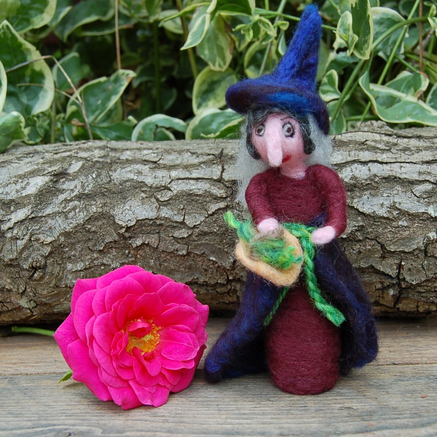 Maud the Kitchen witch, hedge witch Halloween witch, wool witch