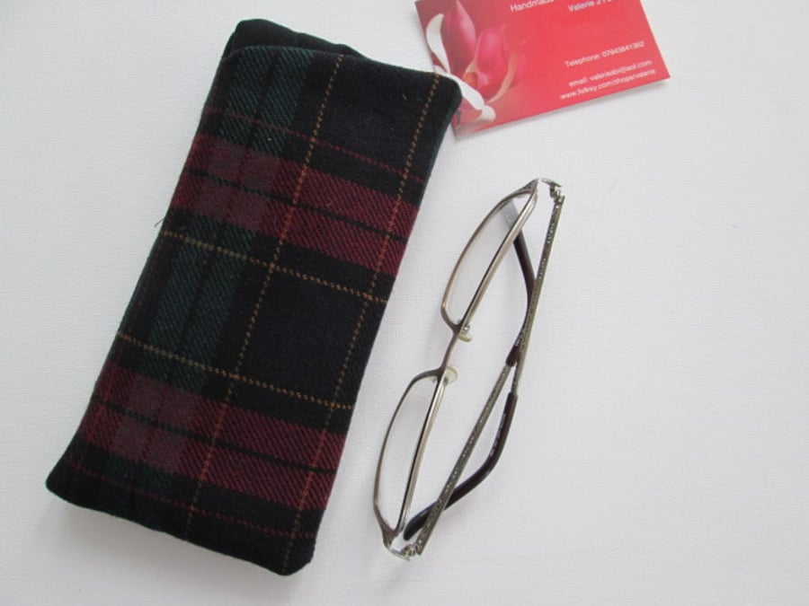 SALE Tartan glasses case