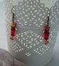 Czech glass tulip flower earrings - Image 2