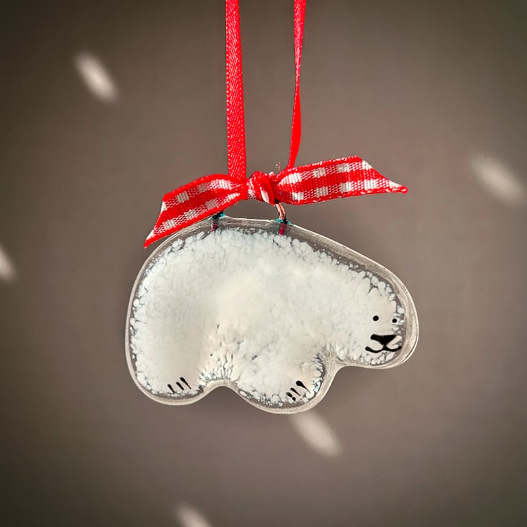 Fused Glass BABY Polar Bear