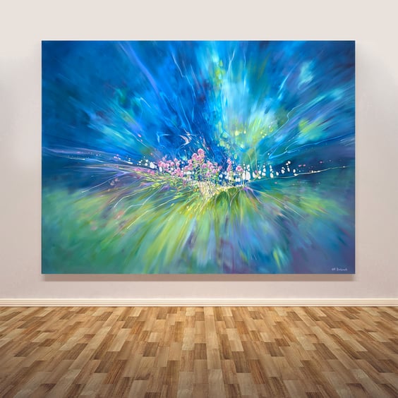 One Enchanted Summer is a multicoloured semi-abstract landscape painting