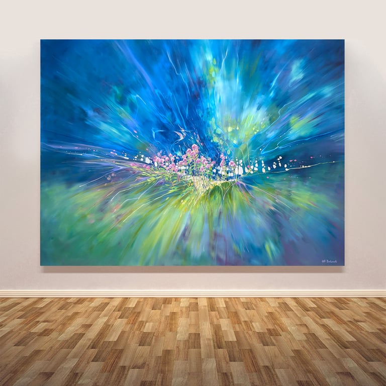 One Enchanted Summer is a multicoloured semi-abstract landscape painting