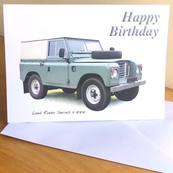 Land Rover Series 3 SWB 1977 - Birthday, Anniversary, Retirement or PlainCard
