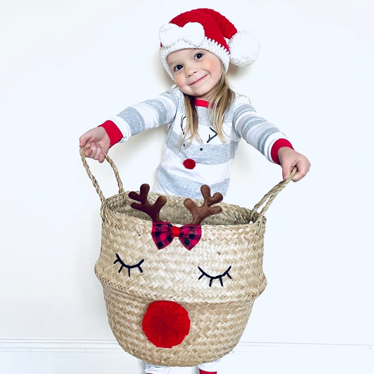 Reindeer belly basket Christmas gift bag hamper decoration