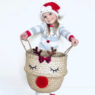 Reindeer belly basket Christmas gift bag hamper decoration