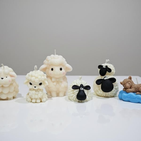 Scented Sheep and Hedgehog Ball Candles: Handmade Candle Gift for Animal lovers