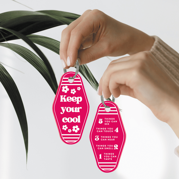 Keep Your Cool - Flowers Keyring: Anxiety Grounding Mindful Well-being Keychain