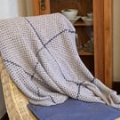 Crochet Afghan blanket made from pure silk and cotton yarn 