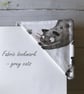 Grey Cat Fabric Corner Bookmark - Image 1