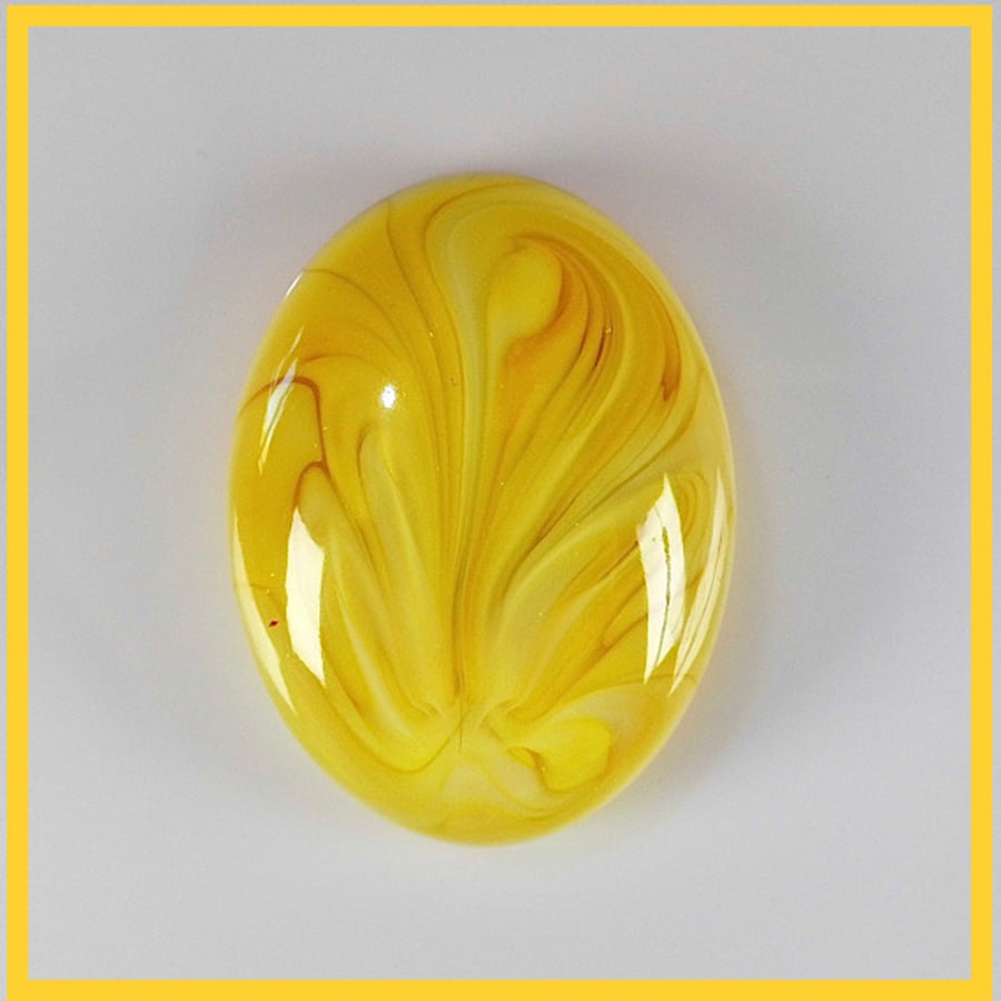 Large Yellow Cabochon, hand made, Unique, Resin Jewelry - L201
