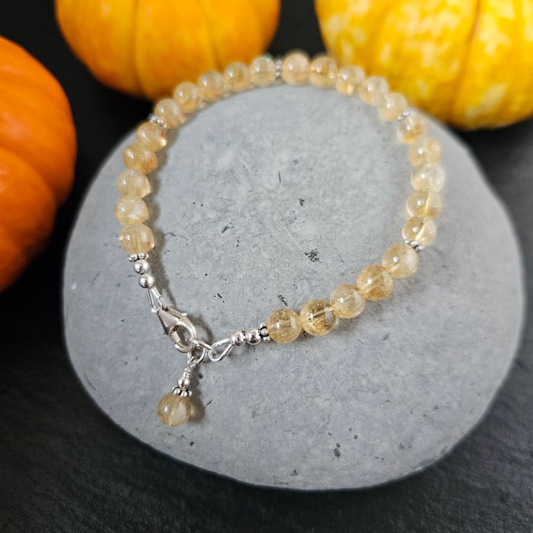 Citrine and Sterling Silver Bracelet 