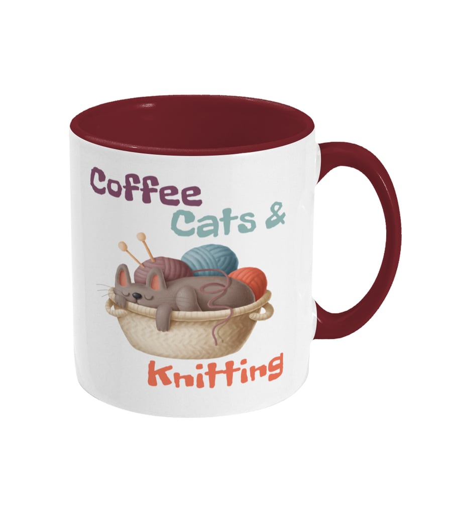 Coffee Cats and Knitting Mug