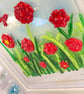 Red flowers- fused glass meadows picture - Image 2
