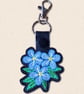 Forget Me Not Flower Keyring - Embroidered Floral Bag Charm - Image 3
