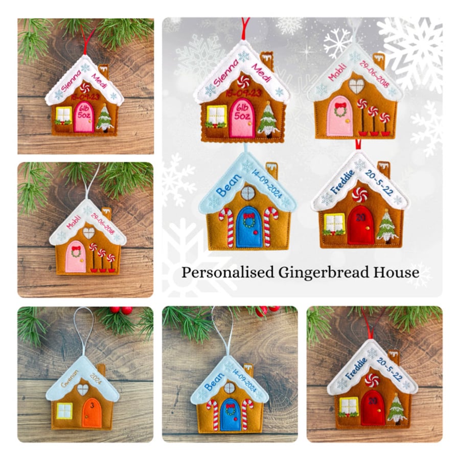 Gingerbread House Hanging Decoration Personalised Gift
