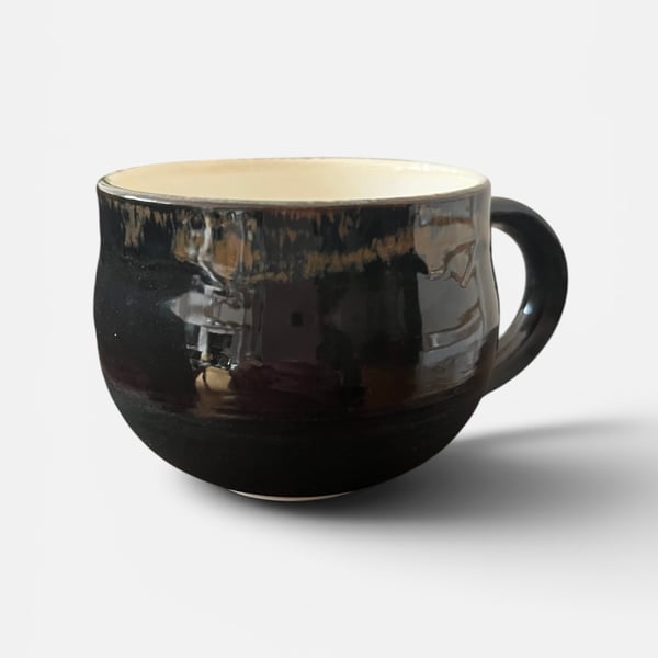 Ceramic Cup in Black Glaze