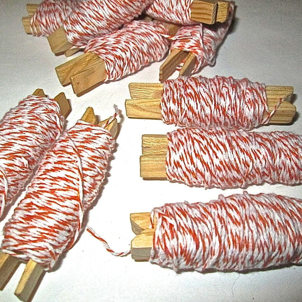 10mts Fine Orange And White Bakers Twine 