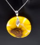 Sunflowers Fused Glass Hook Earrings and Pendant Set