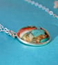 'Patchwork' spiny oyster and turquoise pendant necklace - Image 2