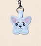 Kawaii Chihuahua Keyring - Embroidered Faux Leather Dog Bag Charm