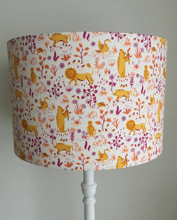 Liberty Fauna Tudor- Handmade Children’s Table Lampshade 30cm drum