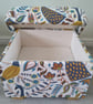 Storage Footstool Fryetts Bees Natural Fabric Pouffe Footstall Bumble Honey  - Image 9