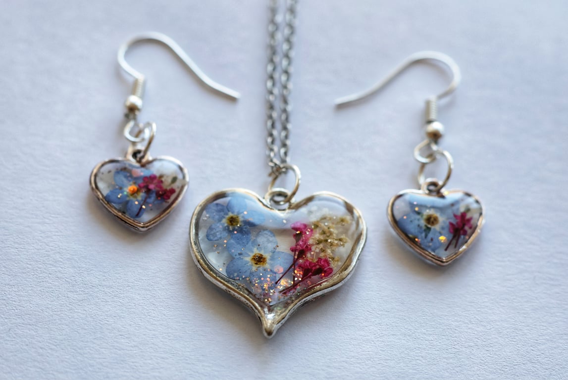 Handmade real forgetmenot flower Set