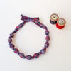 Red, White & Blue Liberty Print Fabric Necklace - Willow Rose Flower Print