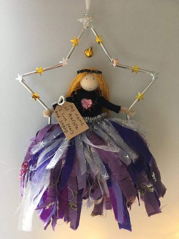 Fairy In Star Hanging Christmas Tree Decoration