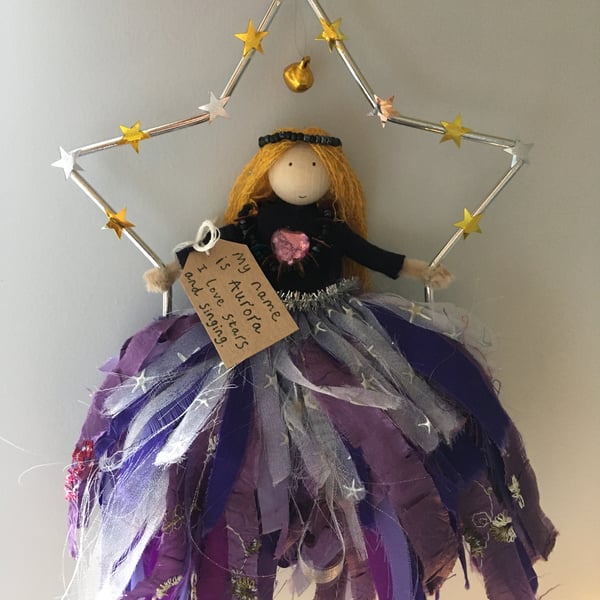 Fairy In Star Hanging Christmas Tree Decoration